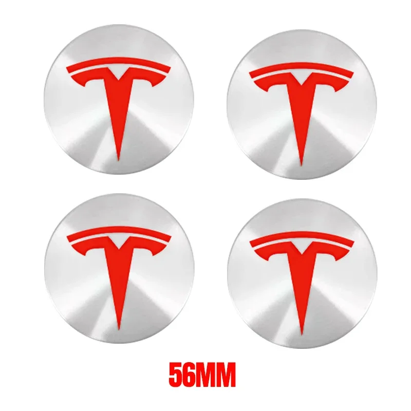 4 Stuks 56Mm Tesla Hub Cap Center Cap Logo Hoge Kwaliteit Sticker Voor Tesla Model 3 Y S X Gepersonaliseerde Auto Sticker Auto Accessoires