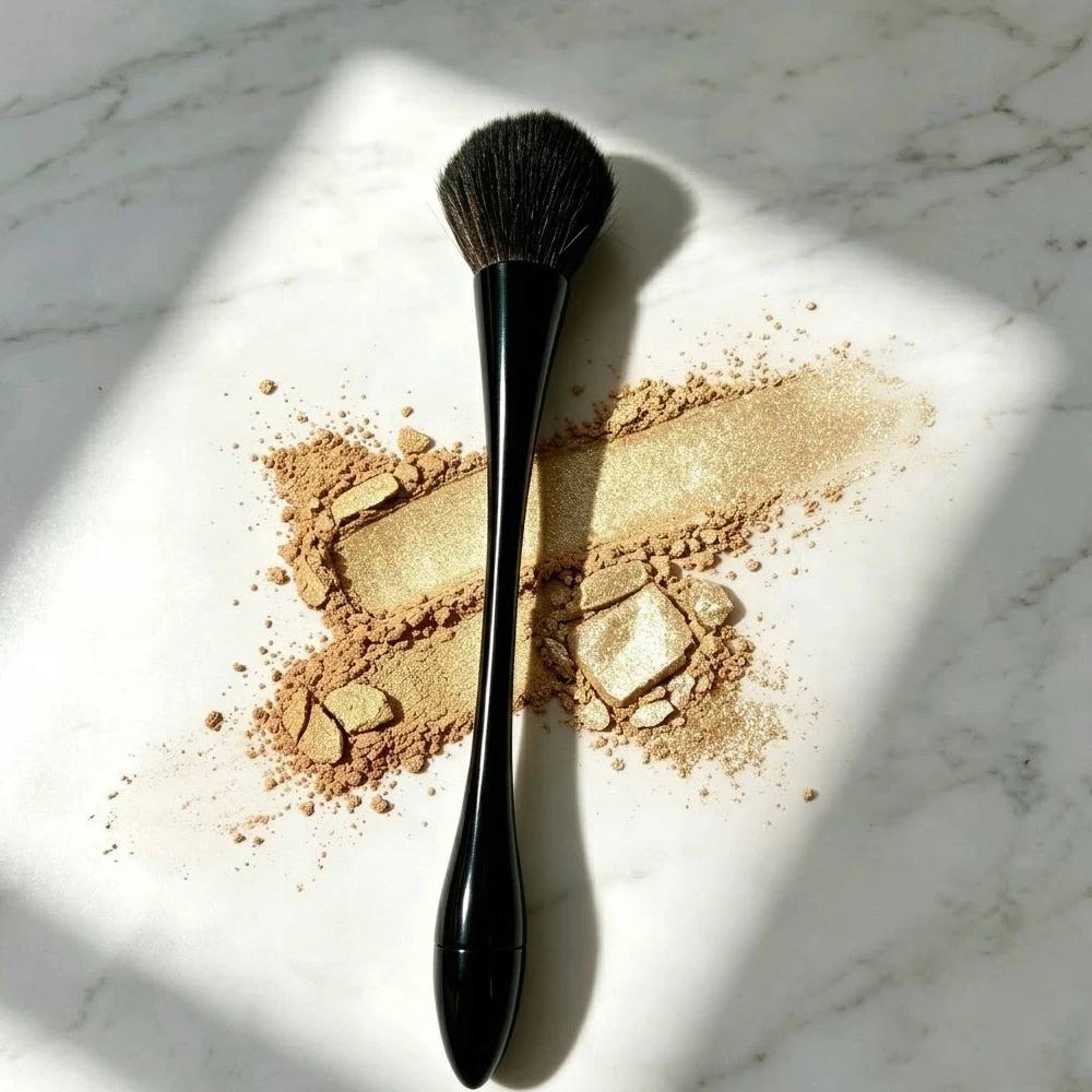 Pincel de Maquiagem Coreano para Efeito Blur, Ferramenta Premium Macia para Base em Pó, Acabamento Airbrush, Pincéis de Contorno e Blush K-Beauty