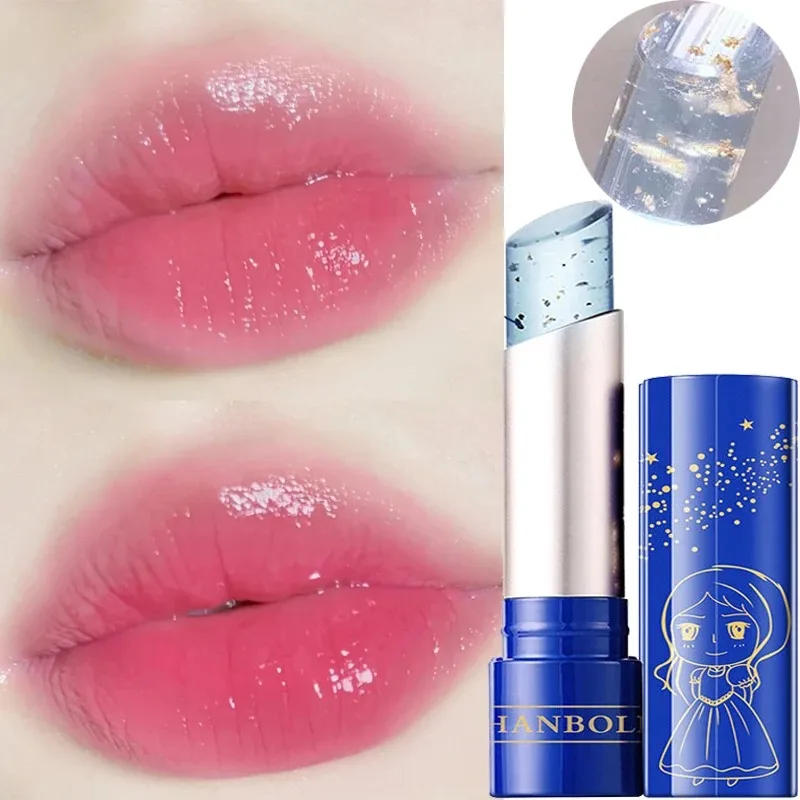 Lápiz labial hidratante con cambio de temperatura, Pintalabios de gelatina de cristal, resistente al agua, duradero, 24K