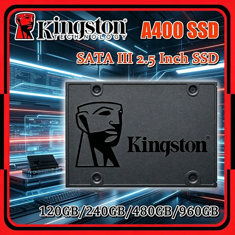 Unidad de Estado Sólido Interna Kingston A400 SSD de 120 GB, 240 GB, 480 GB, 960 GB, SATA III 2.5, Disco Duro SSD SATA para Computadora Portátil y de Escritorio