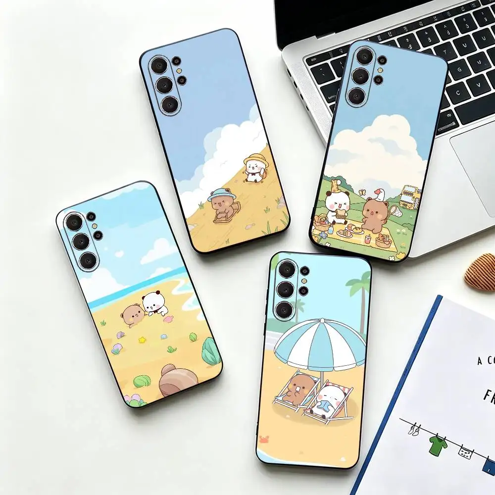 Cartoon Cute BuBu DuDu Phone Case For Samsung S26,S24,S21,S22,Plus S23,S30,Ultra,S20,Fe,Black Soft Silicone