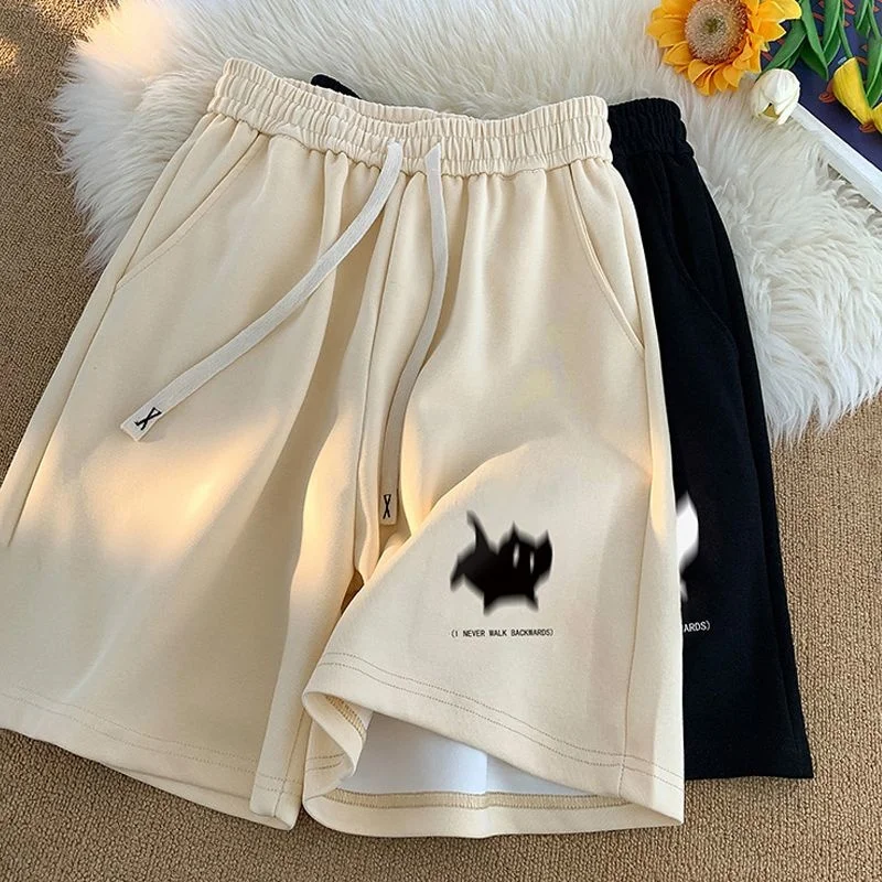 

Y2k Hip Hop Cute Cat Men's Shorts Summer New Loose Fashion Brand Casual Wide Leg Pants 90s Vintage Streetwear Trousers Male Y 2k