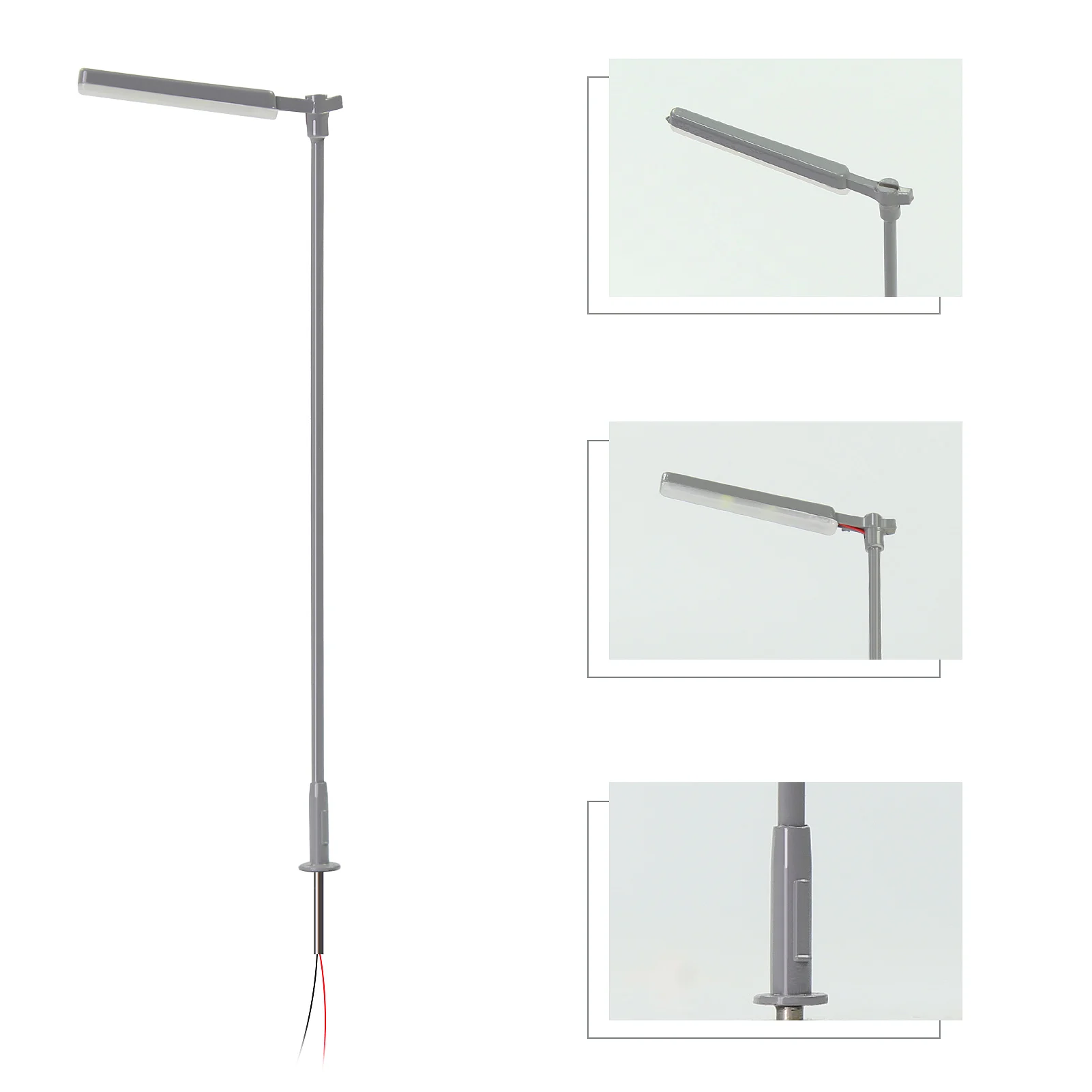 Evemodel 5pcs HO Scale 1:87 Metal Platform Lamp Street Light Warm White LEDs Shade LD05HOWMGr