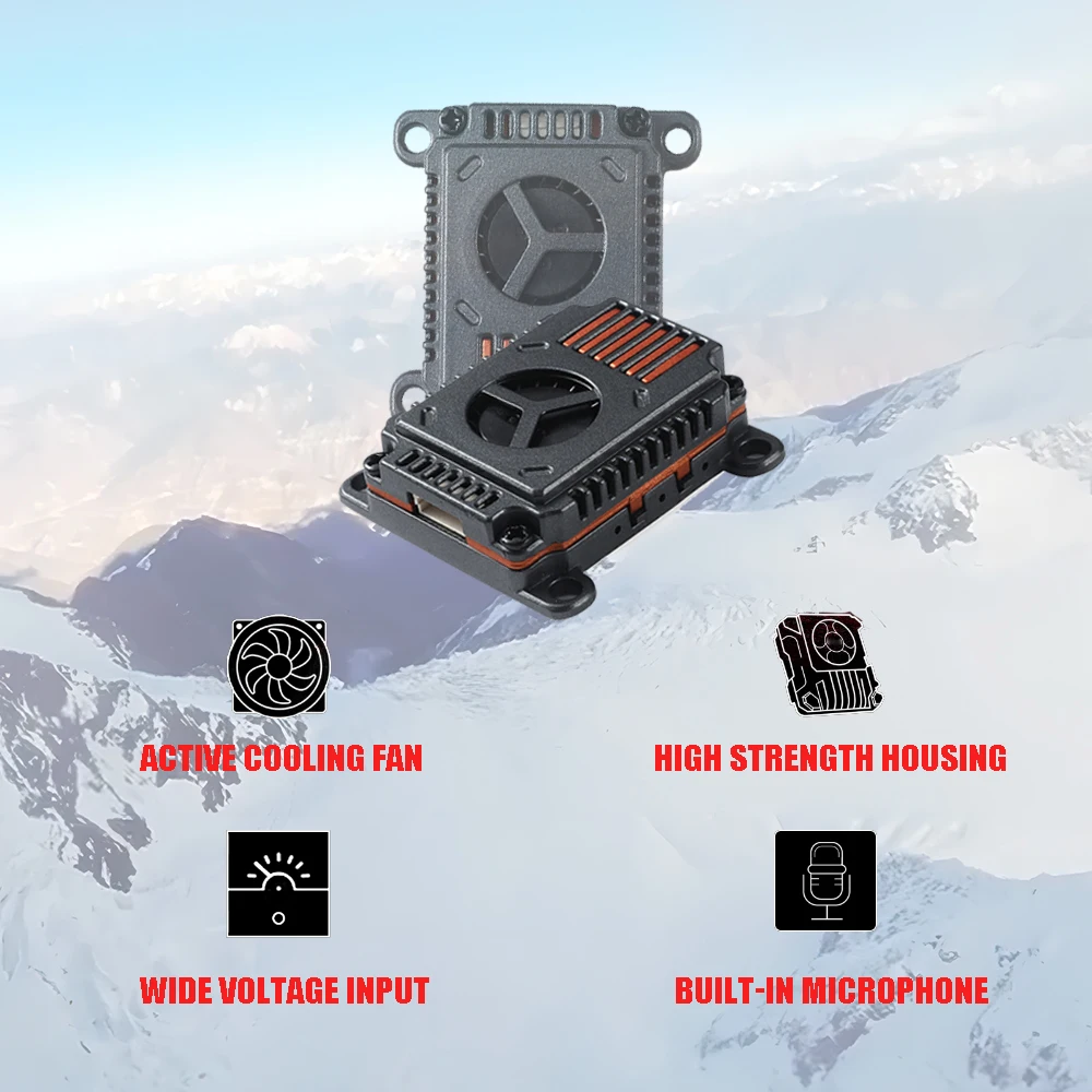 4.9G 5.8G 3W VTX 80CH Video FPV Transmitter 25mW/1000mW/2000mW/3000mW  MMCX Antenna Input Voltage 7-36V For Long Rang RC Drones