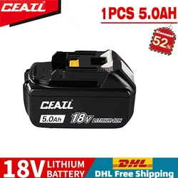 100% Original ForMakita 6Ah/5Ah for Makita 18V Battery BL1830B BL1850B BL1850 BL1840 BL1860 BL1815 Replacement Lithium Battery