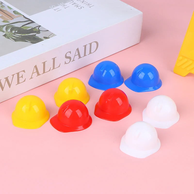 10Pcs Mini Doll Helmet 1:12 Dollhouse Miniature Safety Helmet Model Doll Decor Toy Doll House Accessories