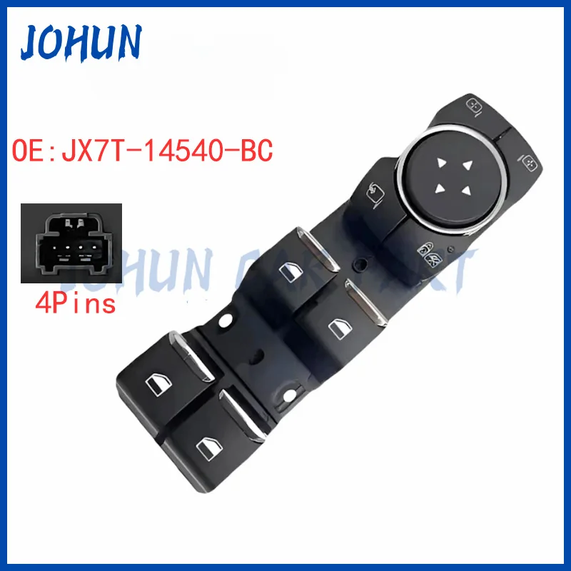 4 Pins JX7T-14540-BC Master Window Switch For Ford Focus MK4 2018- 2019 2022 Kuga Puma LHD Front Left Driver Side JX7T14540BC