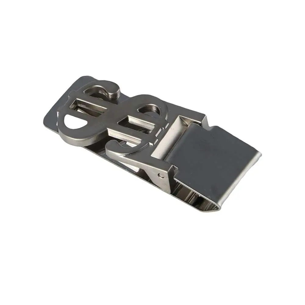 

Мужской серебряный тон из нержавеющей стали, тонкий карманный зажим для денег, кошелек, держатель для кредитных карт