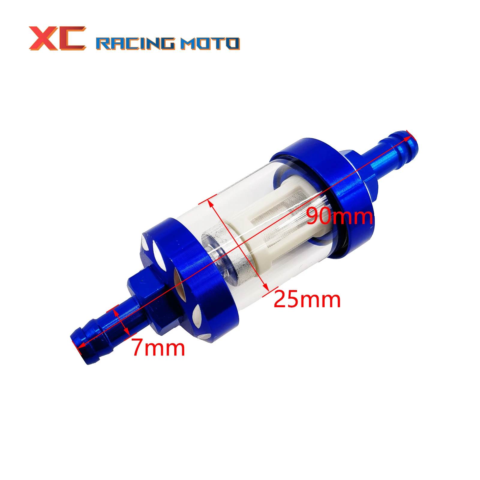 7mm CNC In Lega di Alluminio di Vetro Moto Gas Carburante Benzina Filtro Olio Accessori Moto per ATV KTM Honda Kawasaki YAMAHA SUZUKI