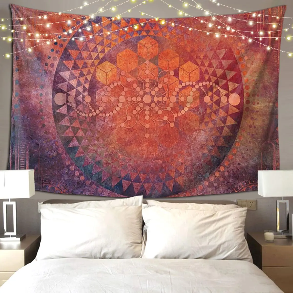 Desert Crop Circle Tapestry Hippie Wall Hanging Aesthetic Home Decoration Tapestries for Living Room Bedroom Dorm Room