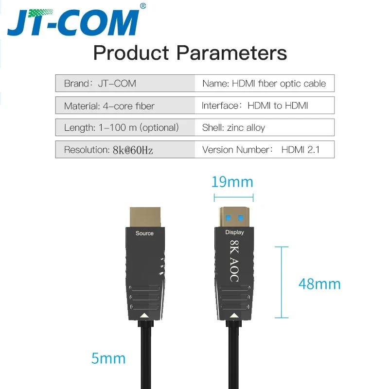 8K kabel 2.1 120Hz 48Gbs z włókna optycznego z wejściem HDMI, 2.1 2.0 kabel o bardzo wysokiej prędkości obrotowej HDR eARC dla HD TV, pudełko