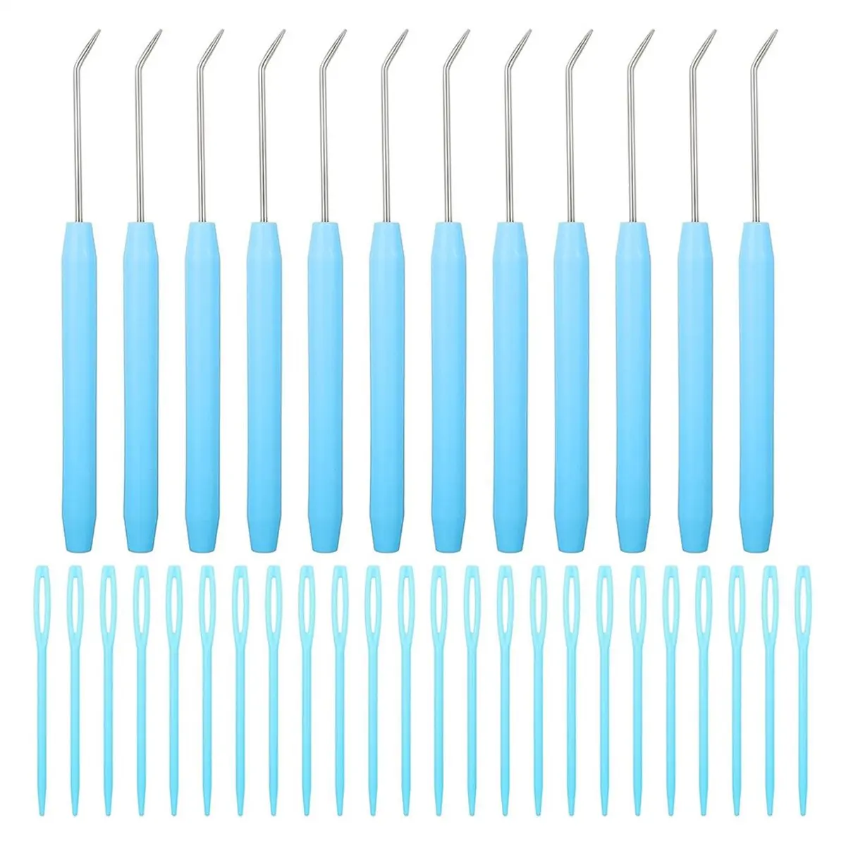 HITL 36Pcs Hook Set,Knitting Hook Crochet Needle Hook Plastic Sewing Needles for Knitting Looms Knitting Boards A