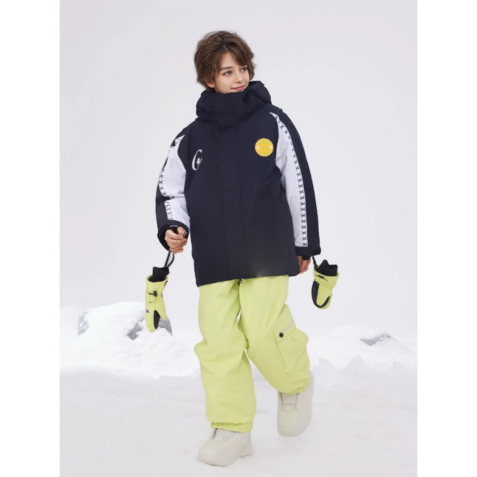 Set tuta da sci per bambini Coldelement - Design diviso impermeabile e caldo per sport all'aria aperta autunnali e invernali Abbigliamento da sci unisex per bambini