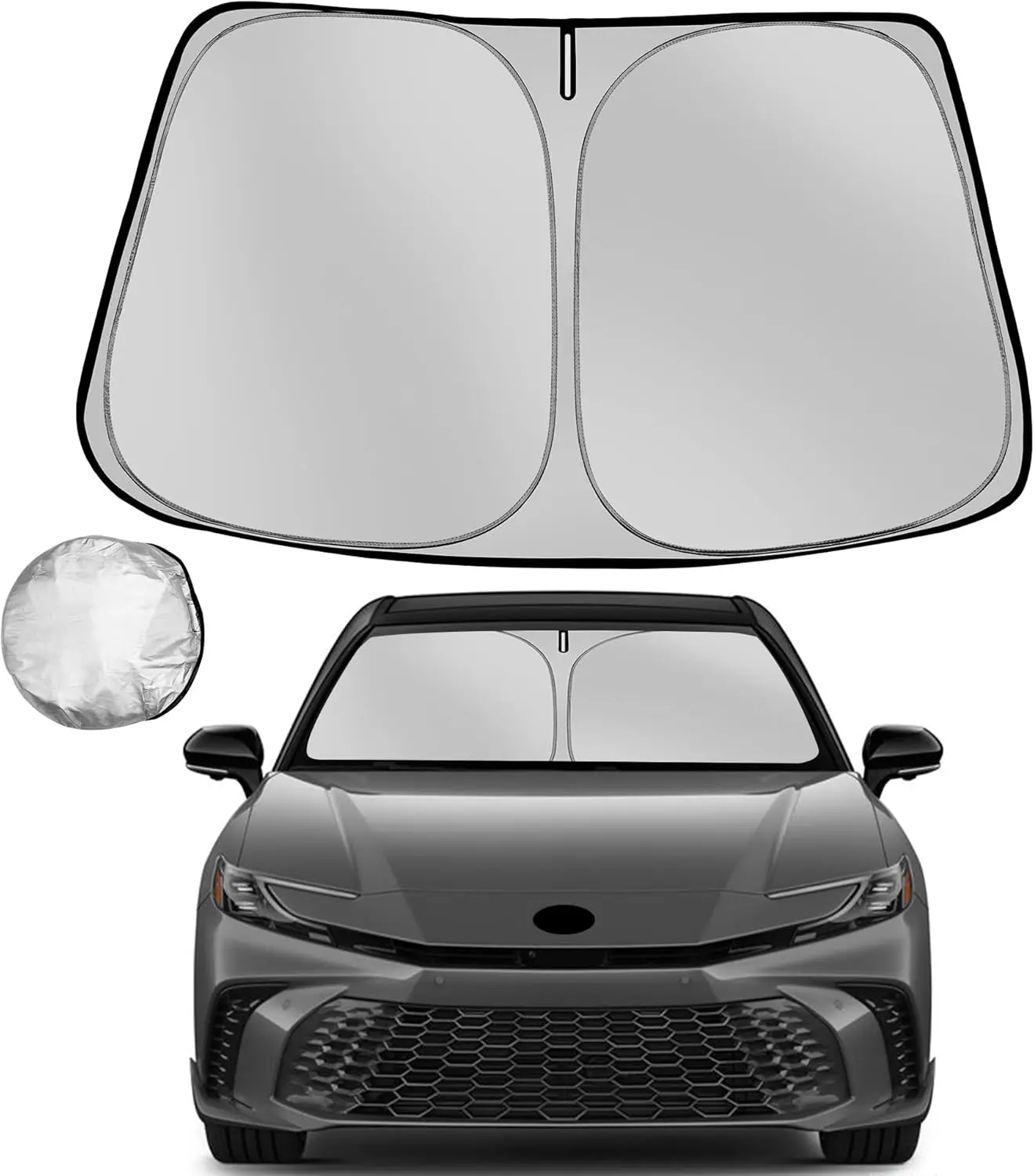 

Foldable Sun Shade for Toyota Camry 2025-2026, Blocks UV & Heat, Custom Fit Front Window Protector