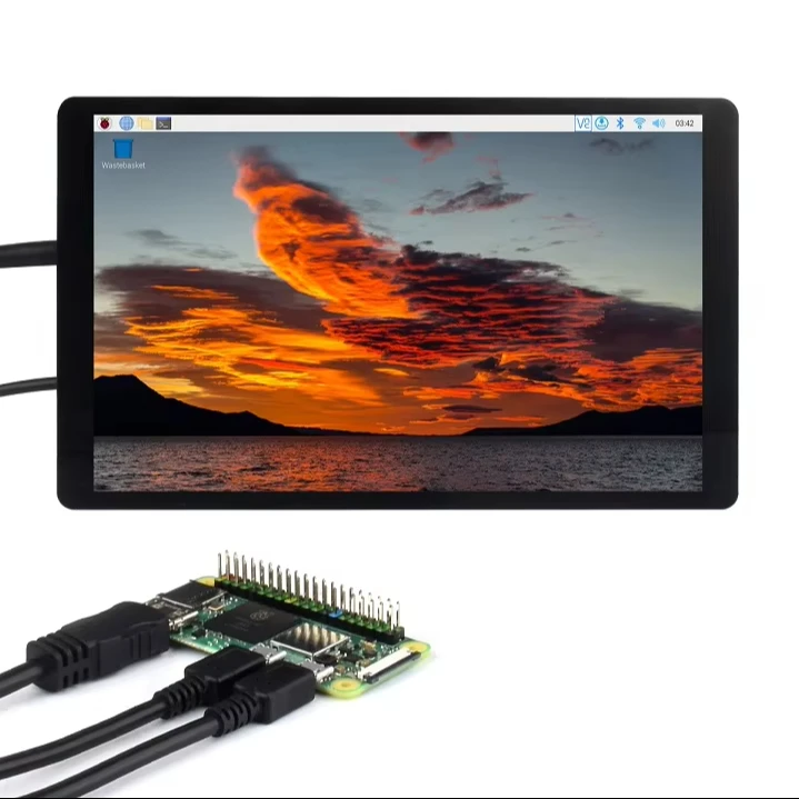 

7EP-CAPLCD Waveshare 7-дюймовый емкостный сенсорный экран с цветной геймой и ЖК-дисплеем для Pi 5 4B 3B 3B + 1280x800 Интерфейс IPS