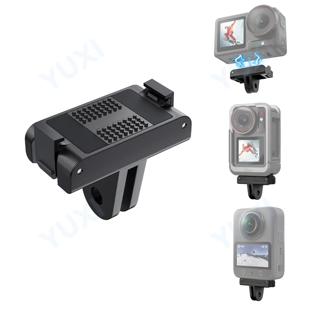 Magnetic Quick Release Adapter Mount For DJI Osmo 360/Action 3/4/5 Pro Dual-Claws Adapter Base Action Camera Accessories