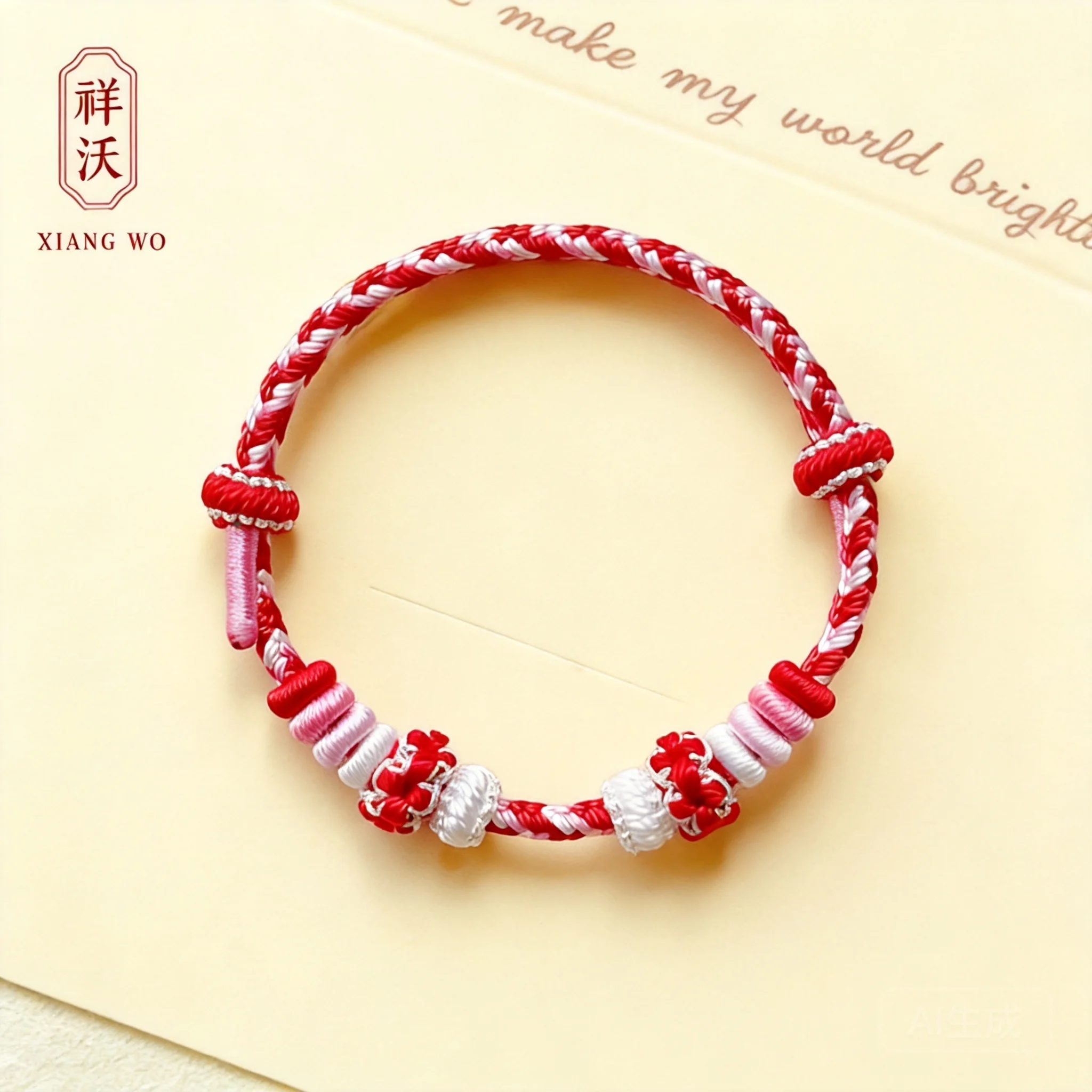 

Cute Chinese Style Handwoven Lucky Braided Rope Bracelet Adjustable For Kids Girls Bff Gift Can Add Fortune Beads Multiple Color
