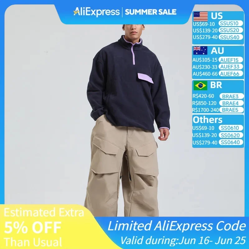 

2025 Winter New Ski Pants Windproof Wear Resistant Warm,Breathable Men's Sports Pants Women's Outdoor Single Board Loose Pants