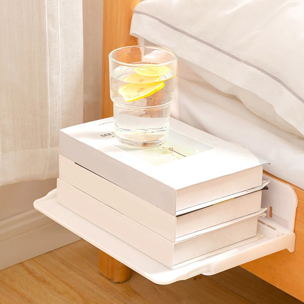 

2Pcs Wall Mounted Foldable Bedside Shelf No Drill Organizer Space Saving Bedroom Kitchen Floating Storage Rack Adhesive Shelf