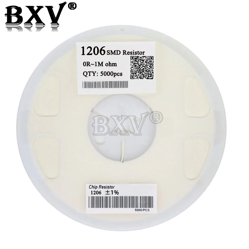 

5000 шт. 1206 резистор SMD, точность 1% 0 Ом ~ 10 М Ом 1 К 2,2 К 10 К 100 К 1R 10R 100R 150R 220R 330R 0 1 10 100 150 220 330 Ом новый