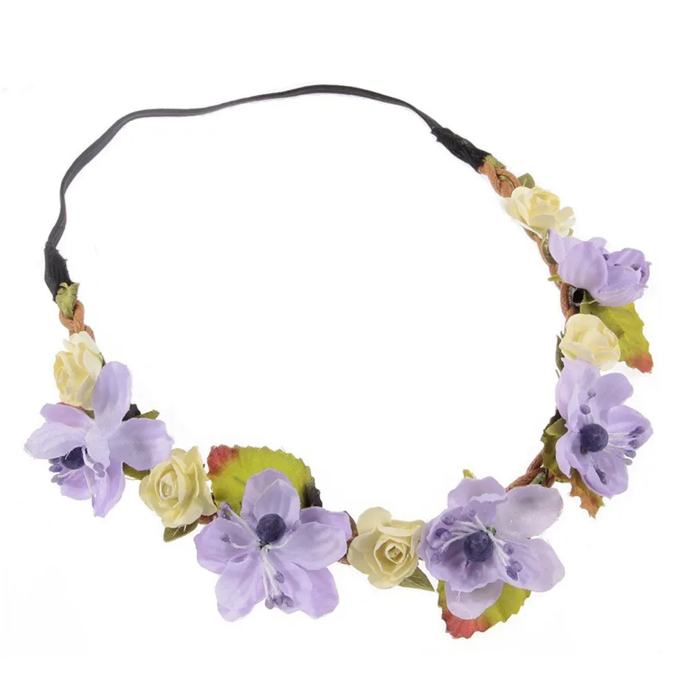 

6 шт. детских повязок на голову с цветочным узором, эластичные, мягкие, регулируемые, из тянущейся ткани, для девочек, легкие, удобные, для вечеринок и свадеб