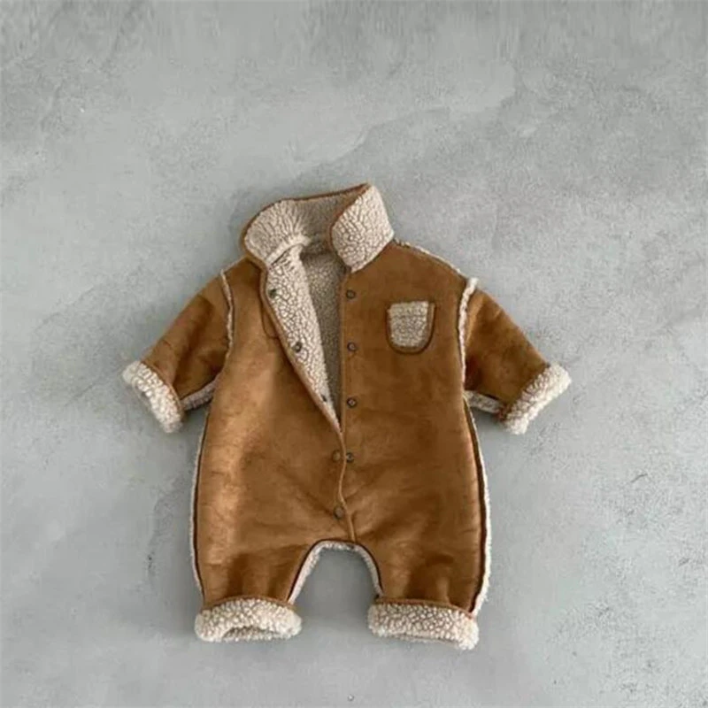 

Winter Baby Romper Newborn Lamb Wool Baby Boy Romper Clothes Double Side Thick Warm Infant Jumpsuit For Boy Toddler Playsuit