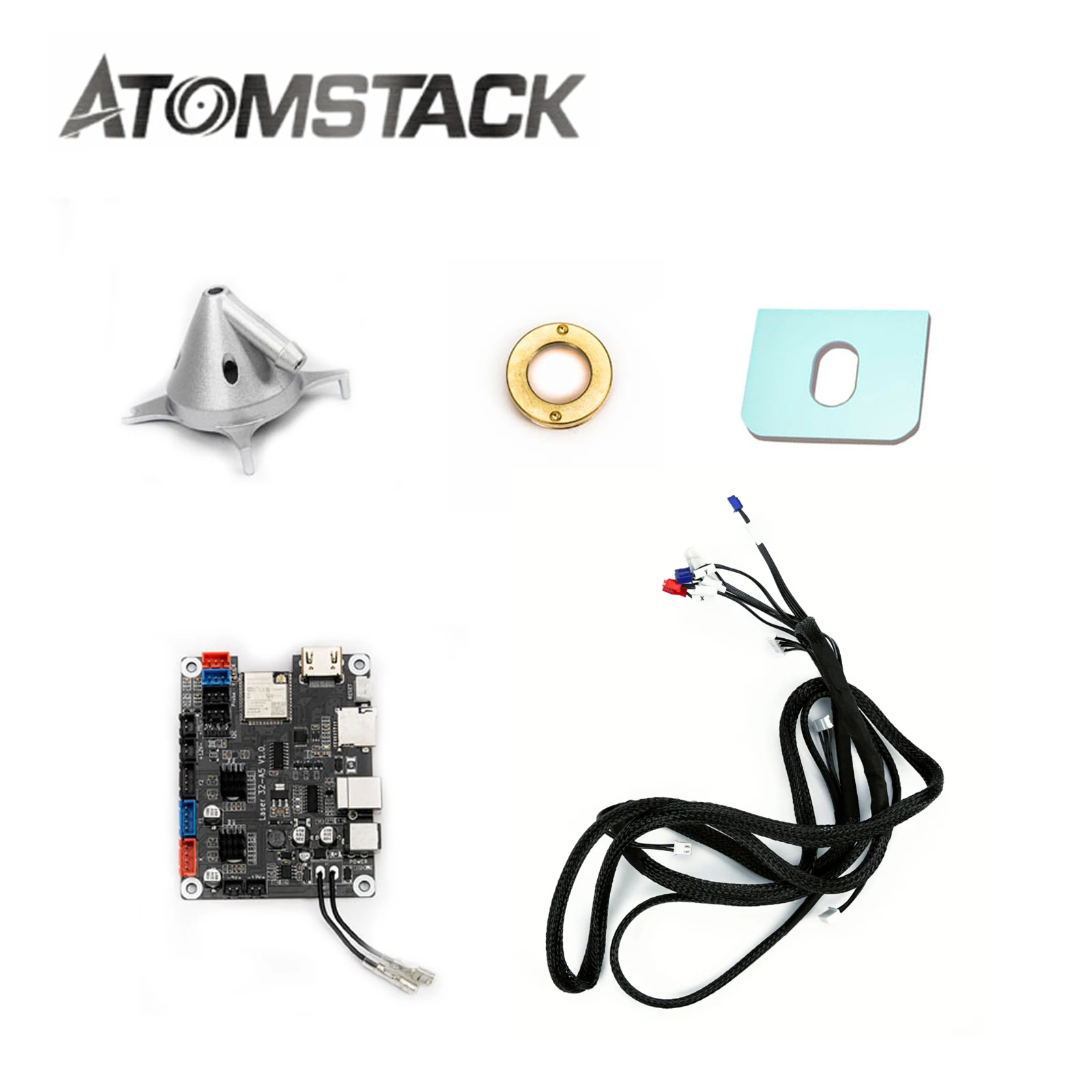 Atomstack Accessories Special Replacement Parts For 10W Laser Engraver 32-bit Motherboard/Power Cord Integration/Filter Glass