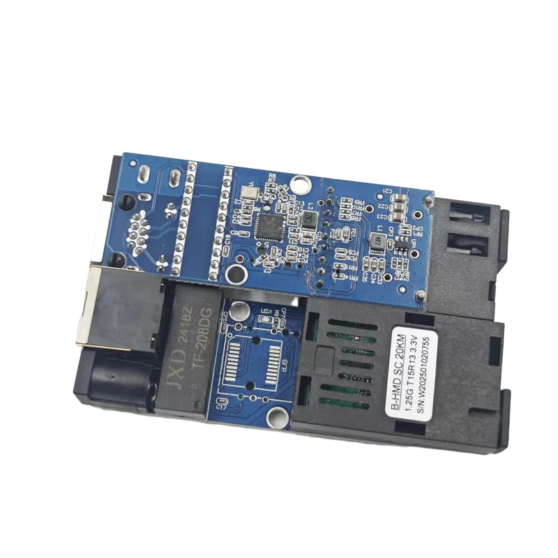 Supper mini FTTH 1 Pair Gigabit Fiber Optical Media Converter 10/100/1000Mbps Single Mode Single Fiber SC Port 20KM PCBA