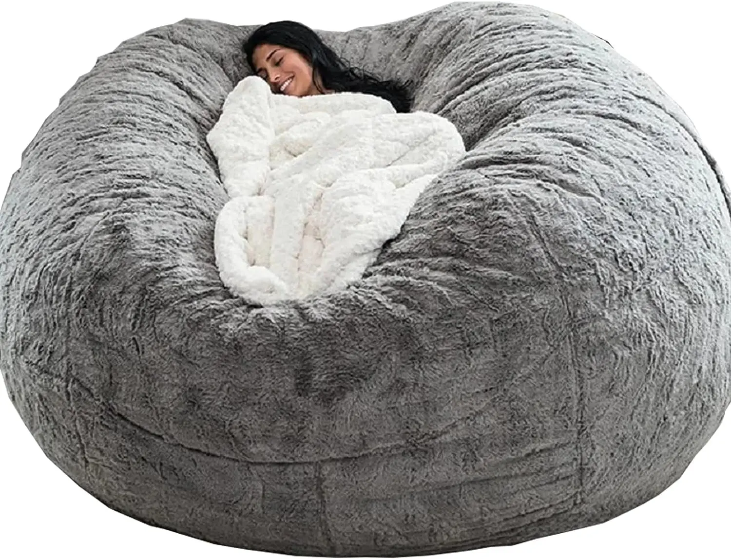

Living Room Furniture Soft Washable Microfiber Kids Cover,Lazy Sofa Bed PV Velvet (Cover only) (Light Grey, 6FT 150 * 75cm)