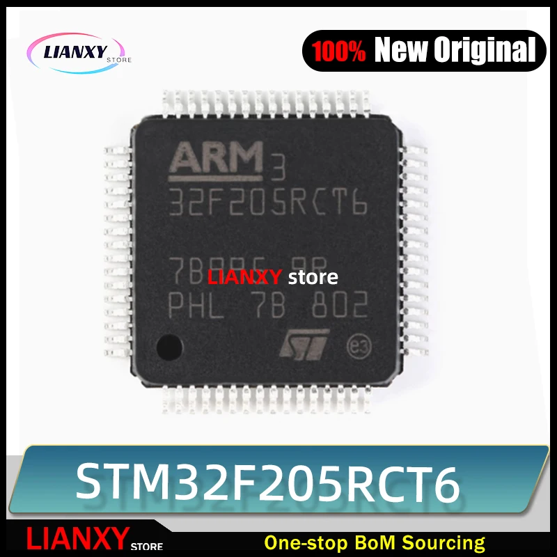 

5Pcs Unids/Lote Stm32F205Rct6 32F205Rc Qfp En Stock Lqfp-64 Arm Cortex-M3