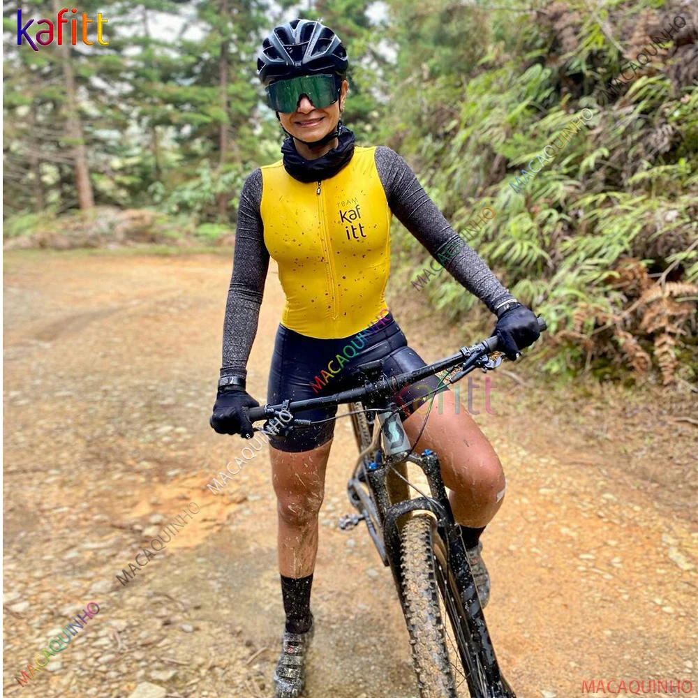 

Brazil Women's Long Sleeve Cycling Overalls Set Free Shipping Wholesale Cheap Macaquinho Ciclismo