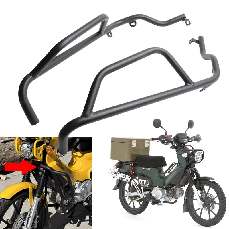

CC110 Carbon Steel Frame Anti-collision Protection Bar Motorcycle Highway Engine Guard Crash Bar Fit For Honda Cross Cub cc110