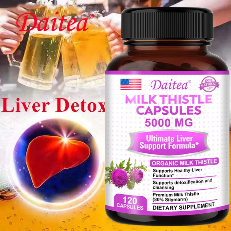 Organic Milk Thistle Extract Liver Capsules help lower cholesterol, support a healthy liver, detoxify and fight oxidants