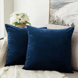 Navy Blue Velvet Cushion Covers Soft Pillowcases 45x45cm Nordic Home Decor Pillows Cover for Sofa Cushions