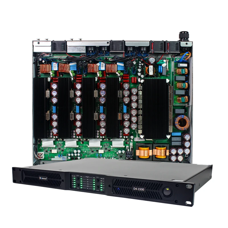 

D4-1500 2 ohm work 1u digital 1500 watt professional audio power amplifier