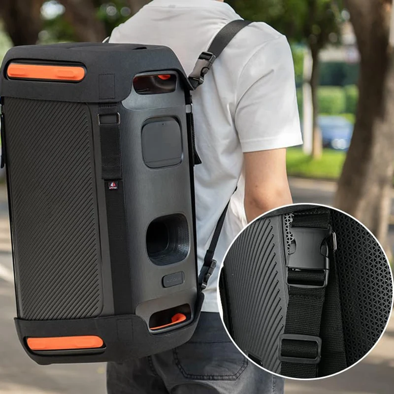 ABDE-Txesign حقيبة حمل للسفر لـ JBL Partybox 110 مكبر صوت EVA غطاء بديل واقٍ مع حزام كتف مزدوج