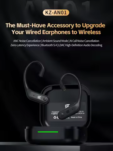 KZ AN01 Wireless Upgrade Ear Hook Cable ANC Noise Cancellation Bluetooth-compatible 5.4 C-Pin LDAC HD Audio Decoding Compatible