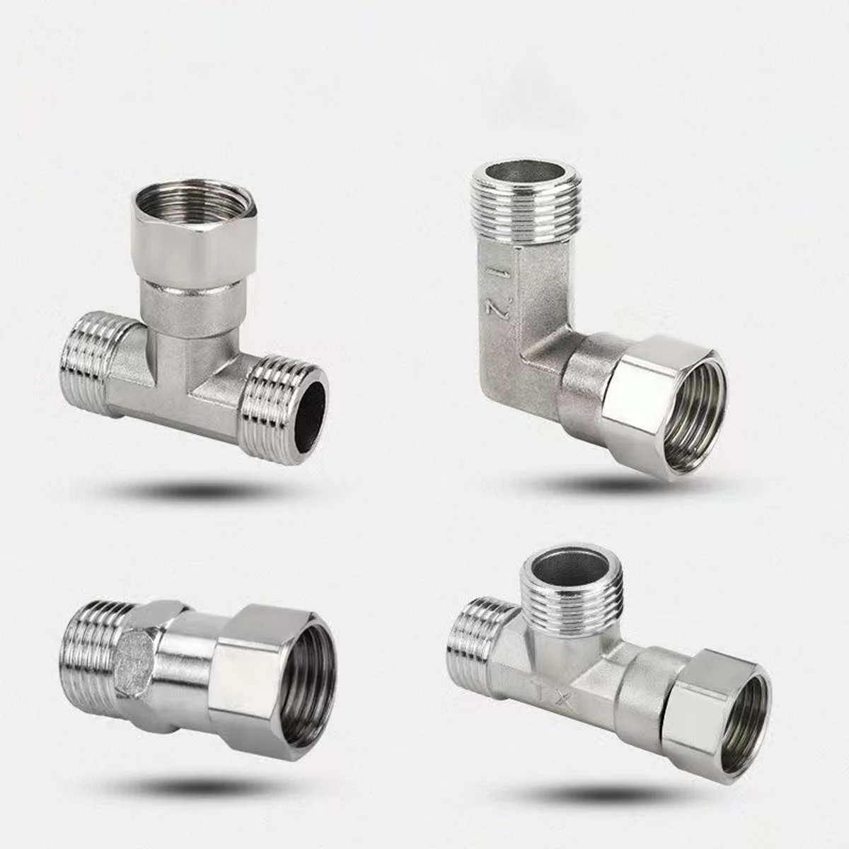 

Переходной клапан для унитаза, адаптер из нержавеющей стали G1/2-дюймовый Т-образный клапан для ванны, биде, распылитель, фитинг для душа, 4-точечная трехходовая водопроводная труба