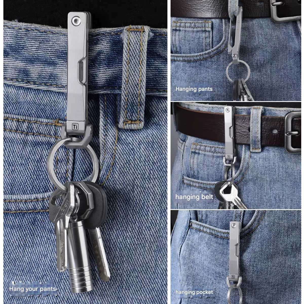 Titanium Alloy Keychain Multifunctional buckle knife Unboxing Device Quick Release Belt buckle To Prevent Accidental Opening