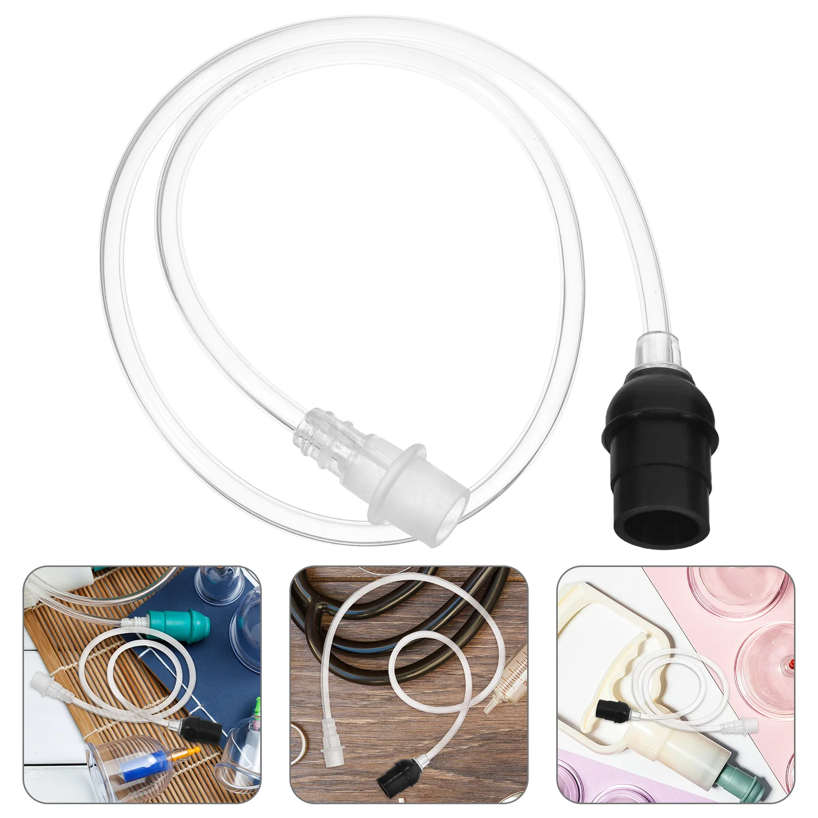 

2pcs 65Cm Transparent Vacuum Cupping Soft Tube High-Elastic Extension Hose For Home Use Reusable Cupping Replacement Parts