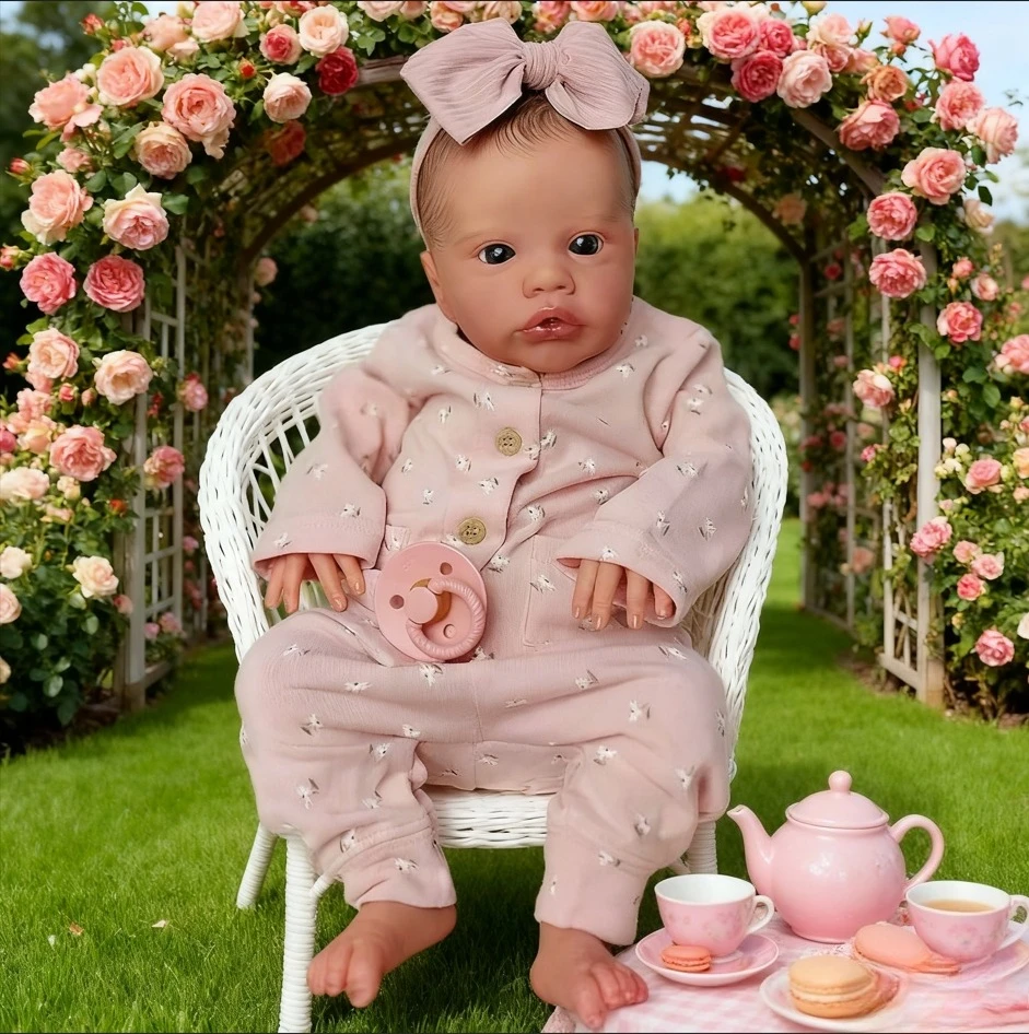 NPK 18'' Ręcznie Robiona Lalka Reborn z Widoczną Skórą Malowaną 3D, Primrose Awake, Bawełniany Korpus, Realistyczna Lalka Kolekcjonerska, Realistyczna Lalka Artystyczna, Prezent