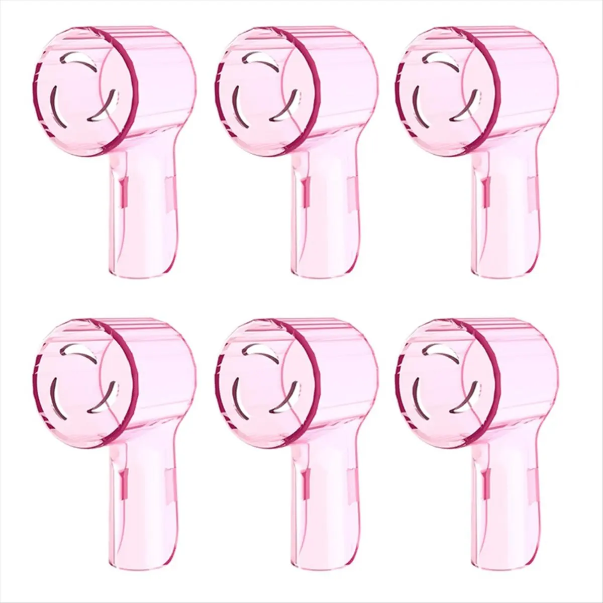 REST 6 Pack Toothbrush Heads Dustproof Cover Compatible for , Fits for IO Series, Convenient Travel, Pink