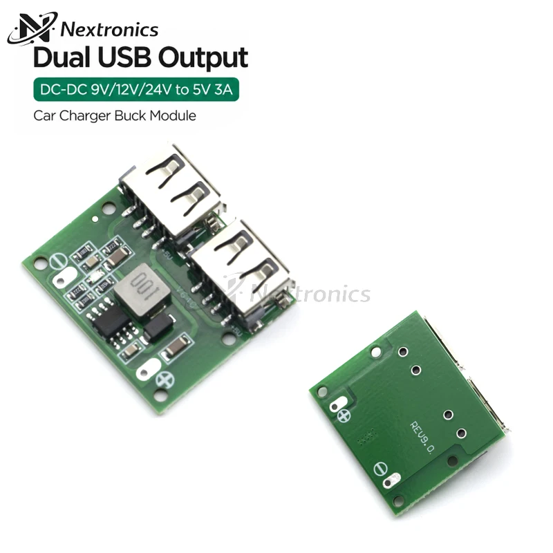 1/3/5/10PCS DC-DC Step Down Buck Converter 6-26V 9V 12V 24V to 5V 3A Dual USB Car Charger Power Module