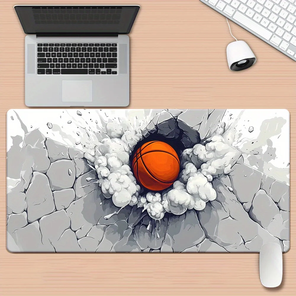 

The oversized basketball game mouse pad with a durable rubber anti-slip base is suitable for gamers, offices or homes