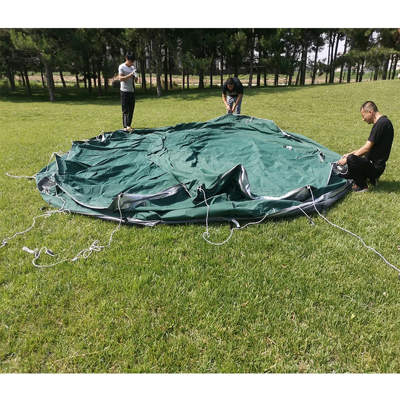 Katoenen canvas Camping Glamping Tipi Grote familie 4m 5m 6m Yurtgroene dubbele bel tentvloeren