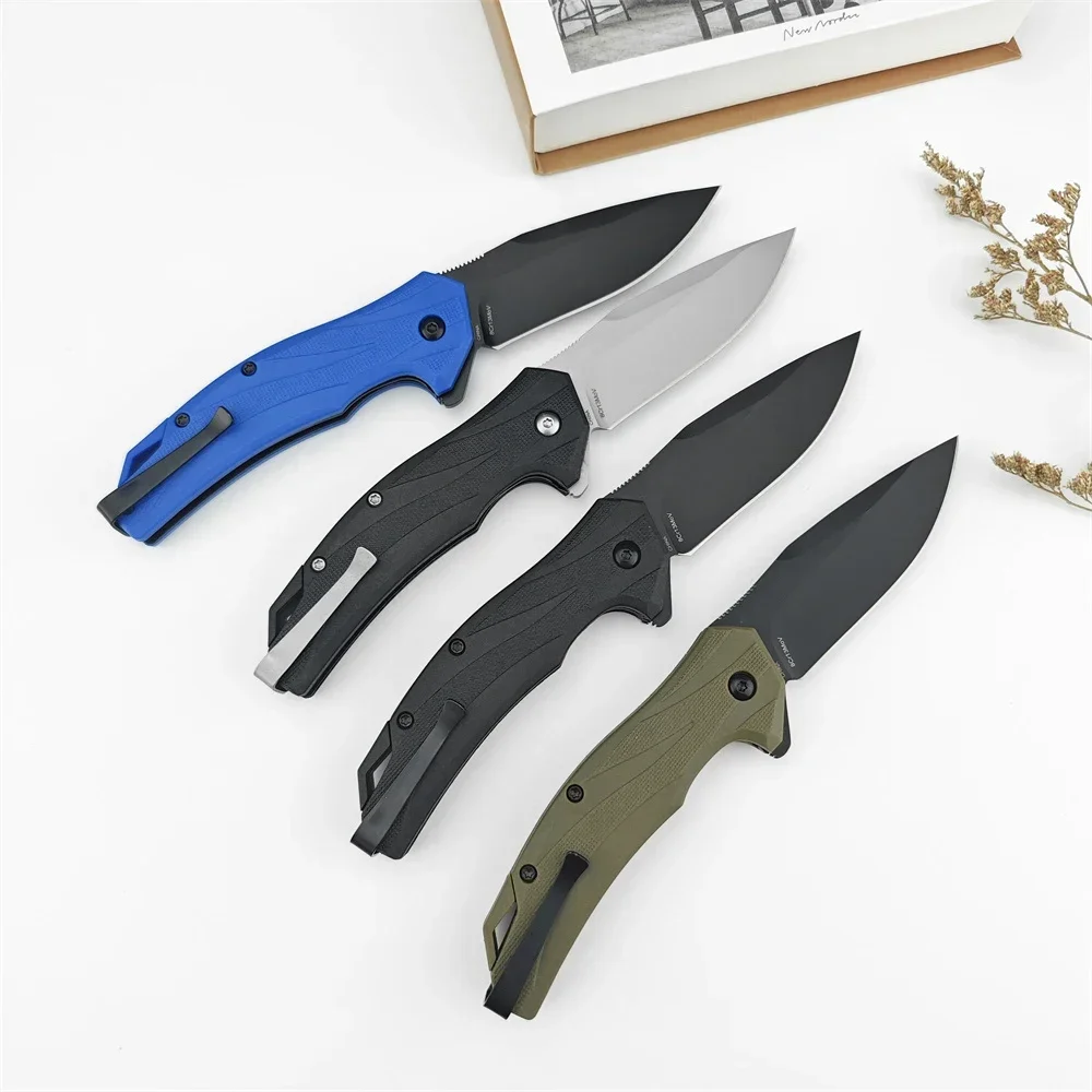 4 Colors KS 1645 Outdoor Self-Defense Folding Knife 8Cr13Mov Blade Nylon Fiber Handle with Pocket Clip EDC Camping Hunting Tool