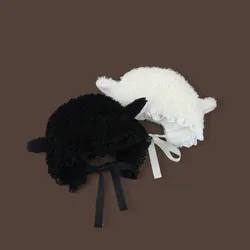 Lace Fluffy Hats New Lamb Cashmere Soft Costume Hats Lamb Ear Cosplay Hat