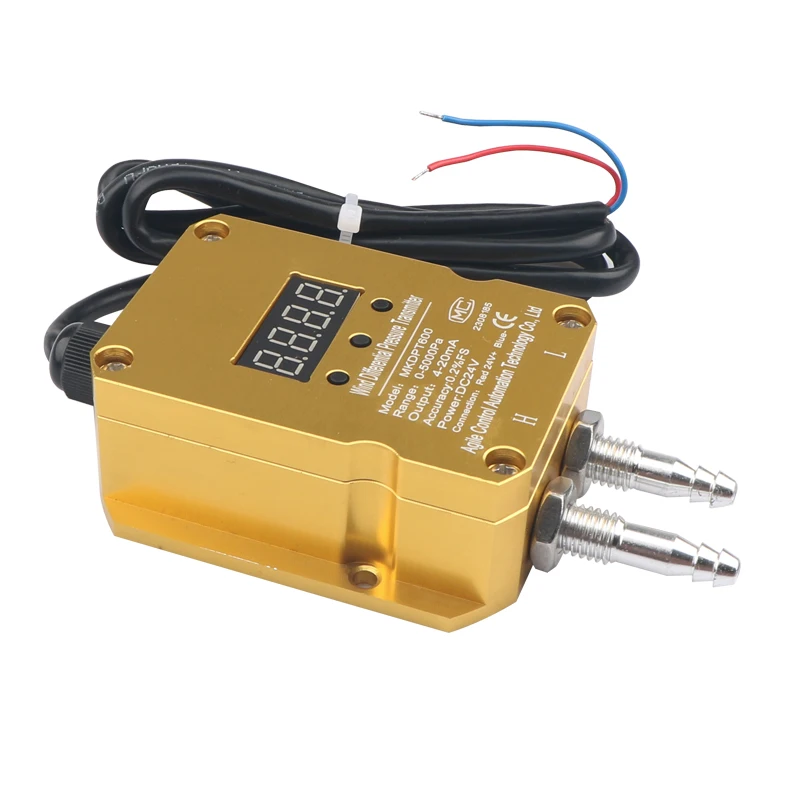 

0-5V Output High Accuracy 0.2%FS Differential pressure of air duct Pressure Sensor LED Digital Air Wind Pressure Transmitter