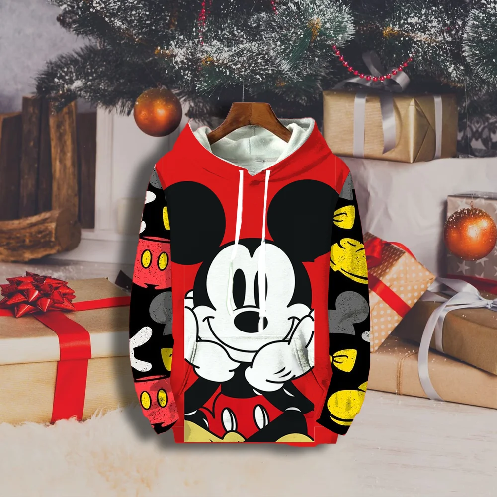(Miniso) Disney Mickey Mouse Women Sweatshirts Hoodies 3D Printed Hello kit cat Women Clothing Hoodie Women Clothing Hoodie