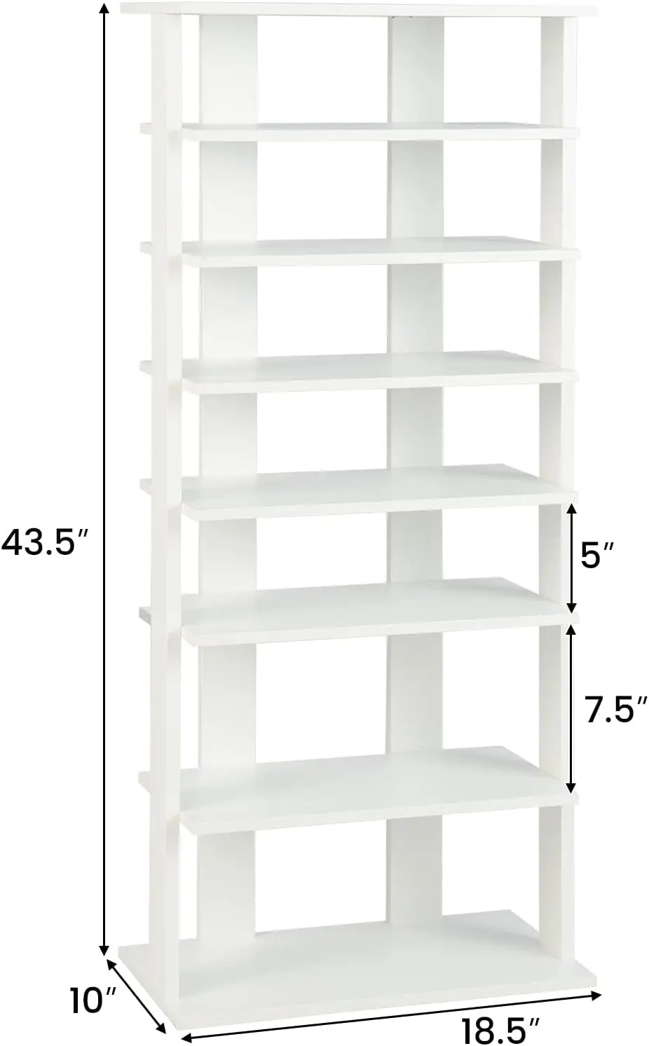 Patented Space Saving Corner Shoe Rack for 14 Pairs, Narrow Shoe Rack for Front Door Entryway